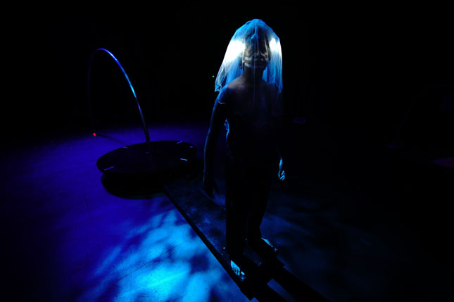 image of Zane Saunders performing in Cure at the Judith Wright centre in Brisbane 2019