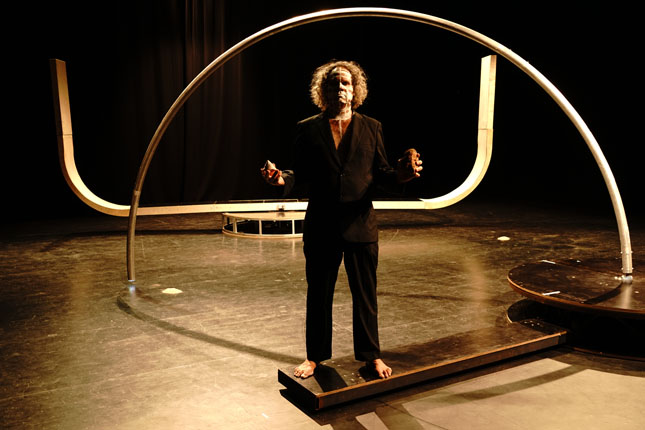 Zane Saunders in his performance installation called CURE